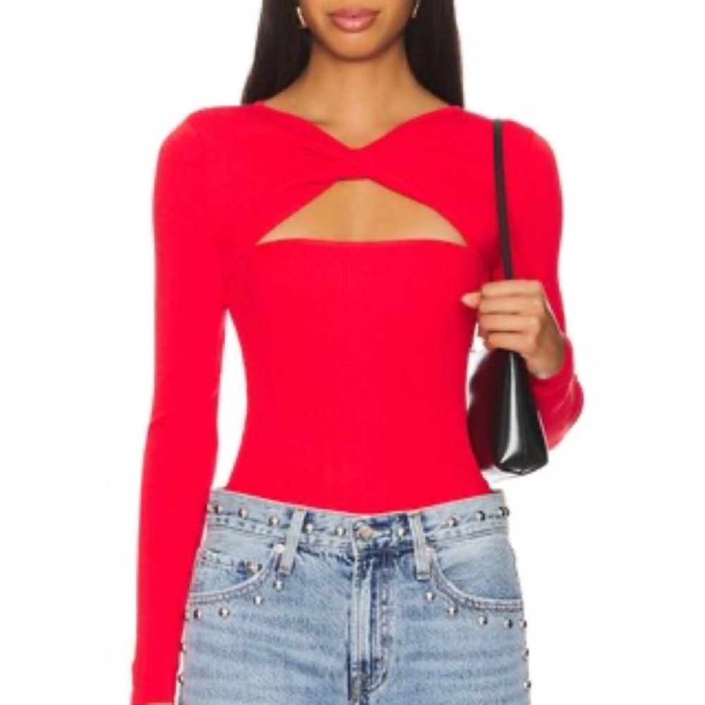 Revolve- Kenzie Knit Top in Cherry